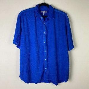 Urban Outfitters Oversized Button Up Shirt Mens Medium Blue Short Sleeve